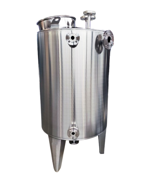 Cuve inox ISTOC avec options : Trappe décentrée, Brides soudées sur le dessus et latérales, bride fond de cuve