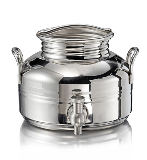 FUT INOX 2 litres Premium "PICKLING" livré complet avec trépied pvc noir, couvercle + joint et robinet à piston