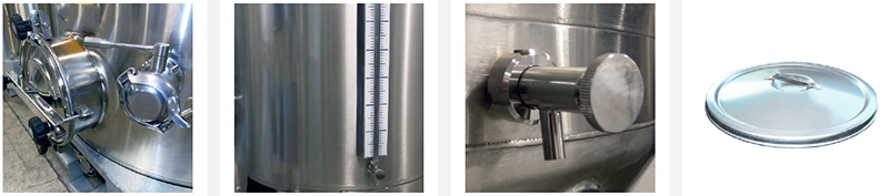 Options : Trappe / porte latérale cuve – Niveau liquide en verre – Robinet de prélèvement latéral - Couvercle posé